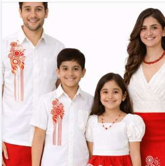 Printed Family Kit - White & Red
